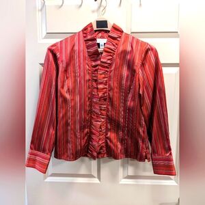 Talbot's Silk Blend Blouse with Ruffles - size 8